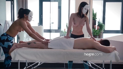 Four Hands Masked Lingam Massage Porn Videos | PornMedium.com