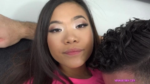 sexy asian having a threesome at home - Vina Sky