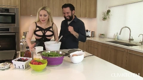Aiden Starr Riding Dick While Making Waffl - CumKitchen
