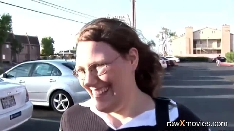 Fat street chick in glasses sucks big dick 2