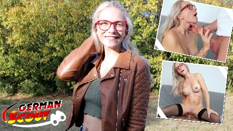 Fit blonde Glasses Girl Vivi Vallentine Pickup and talk to Casting Fuck - GERMAN SCOUT