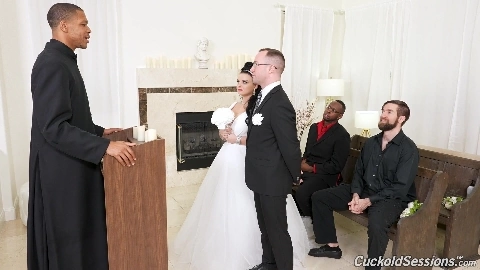 Payton Preslee's wedding turns rough interracial threesome - Cuckold Sessions